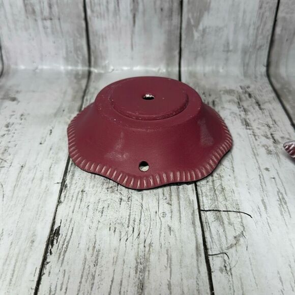 Gorgeous Burgundy Handmade Hand Crafted Christmas tree Accented with Roses 11” - Picture 6 of 8